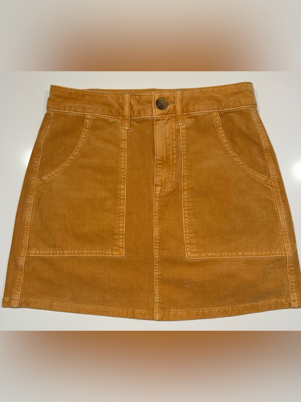 American Eagle Outfitters Corduroy Mini Skirt - Mustard Brown